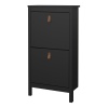 Barcelona Shoe Cabinet 2 Flip Down Doors Black