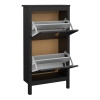 Barcelona Shoe Cabinet 2 Flip Down Doors Black