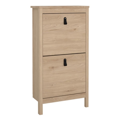 Barcelona Shoe Cabinet 2 Flip Down Doors Oak