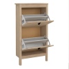 Barcelona Shoe Cabinet 2 Flip Down Doors Oak