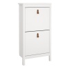 Barcelona Shoe Cabinet 2 Flip Down Doors White