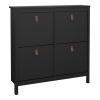 Barcelona Shoe Cabinet 4 Flip Down Doors Black