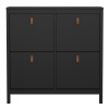 Barcelona Shoe Cabinet 4 Flip Down Doors Black