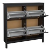 Barcelona Shoe Cabinet 4 Flip Down Doors Black