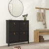 Barcelona Shoe Cabinet 4 Flip Down Doors Black