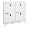 Barcelona Shoe Cabinet 4 Flip Down Doors White