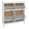 Barcelona Shoe Cabinet 4 Flip Down Doors White