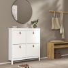 Barcelona Shoe Cabinet 4 Flip Down Doors White