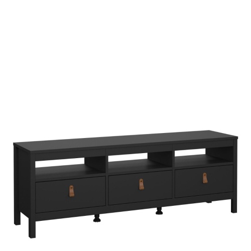 Barcelona Tv Unit 3 Drawers Black