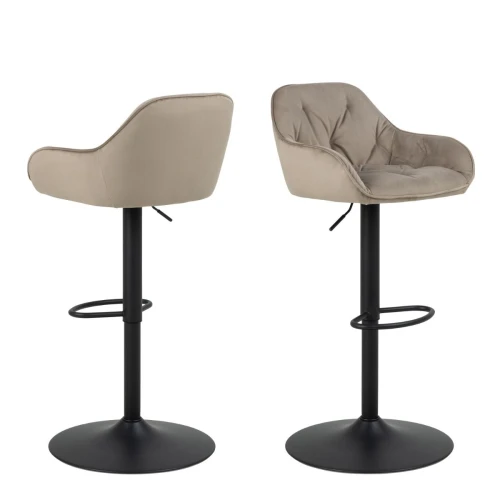 Brooke Swivel Bar Stool in Beige Set of 2