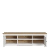 Celesto 2 Door Wide TV Unit in White and Oak 189cm