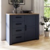 Boho 1 Door 4 Drawer Chest Navy