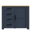 Boho 1 Door 4 Drawer Chest Navy