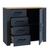 Boho 1 Door 4 Drawer Chest Navy