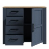 Boho 1 Door 4 Drawer Chest Navy