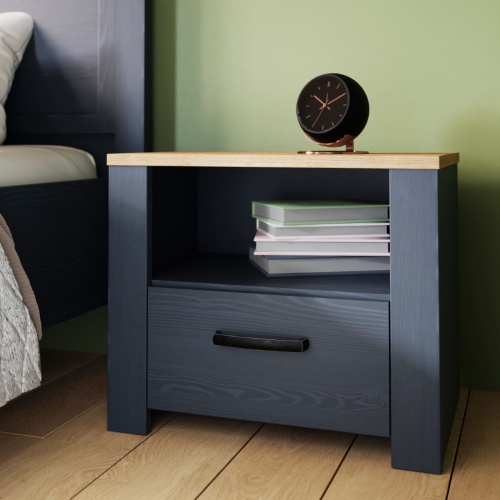 Boho 1 Drawer Bedside Navy