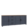 Boho 3 Door 3 Drawer Large Sideboard Navy