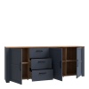 Boho 3 Door 3 Drawer Large Sideboard Navy