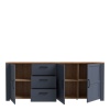 Boho 3 Door 3 Drawer Large Sideboard Navy