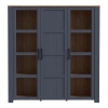 Boho 3 Door Large Display Cabinet Navy