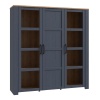 Boho 3 Door Large Display Cabinet Navy