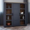 Boho 3 Door Large Display Cabinet Navy