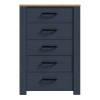 Boho 5 Drawer Narrow Chest Navy