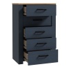 Boho 5 Drawer Narrow Chest Navy