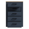 Boho 5 Drawer Narrow Chest Navy