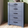 Boho 5 Drawer Narrow Chest Navy