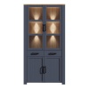 Boho LED Display Cabinet 4 Door Navy