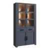 Boho LED Display Cabinet 4 Door Navy