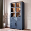 Boho LED Display Cabinet 4 Door Navy