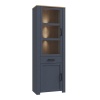 Boho LED Narrow Display Cabinet Navy