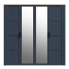 Boho Mirrored Door Wardrobe Navy