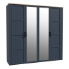 Boho Mirrored Door Wardrobe Navy