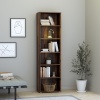 Essential Narrow 5 Shelf Bookcase in Vintage Oak